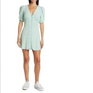 ELODIE Women floral button up mini Dress green BNWOT sz XLarge NEW